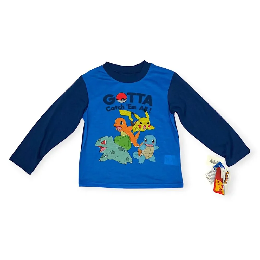 NEW Pokemon Gotta Catch 'Em All! Kids 10 Pikachu Charmander 2-Piece Pajama Set